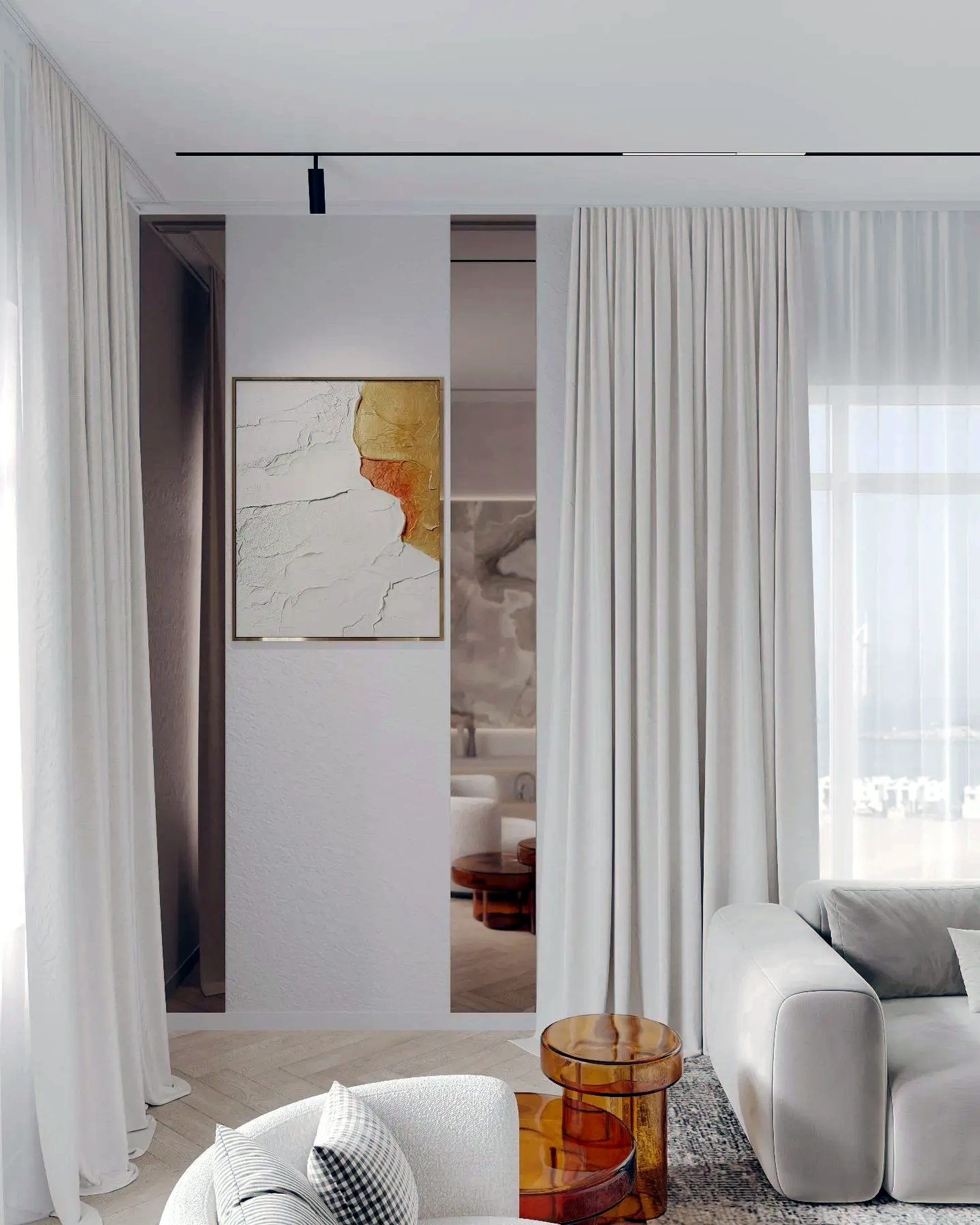 Bright contemporary living room interior project
