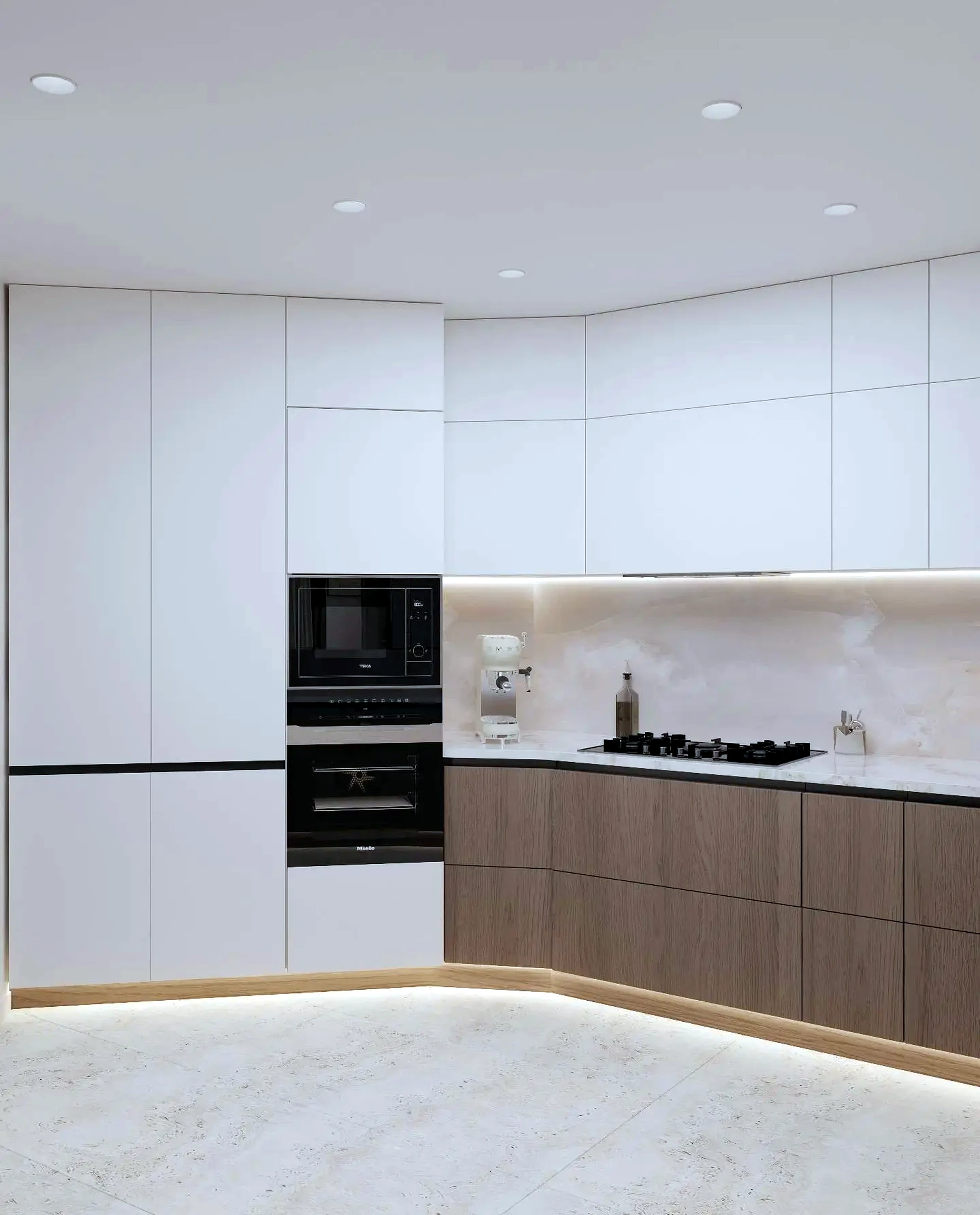 Custom charcoal and wood kitchen renovation